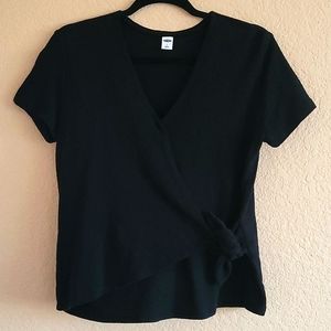 Old Navy Black Women Wrap Top Size S